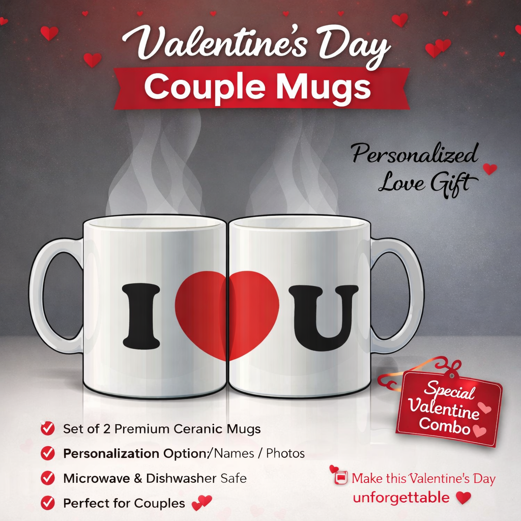 Valentine’s Day Couple Mug – Personalized Love Gift