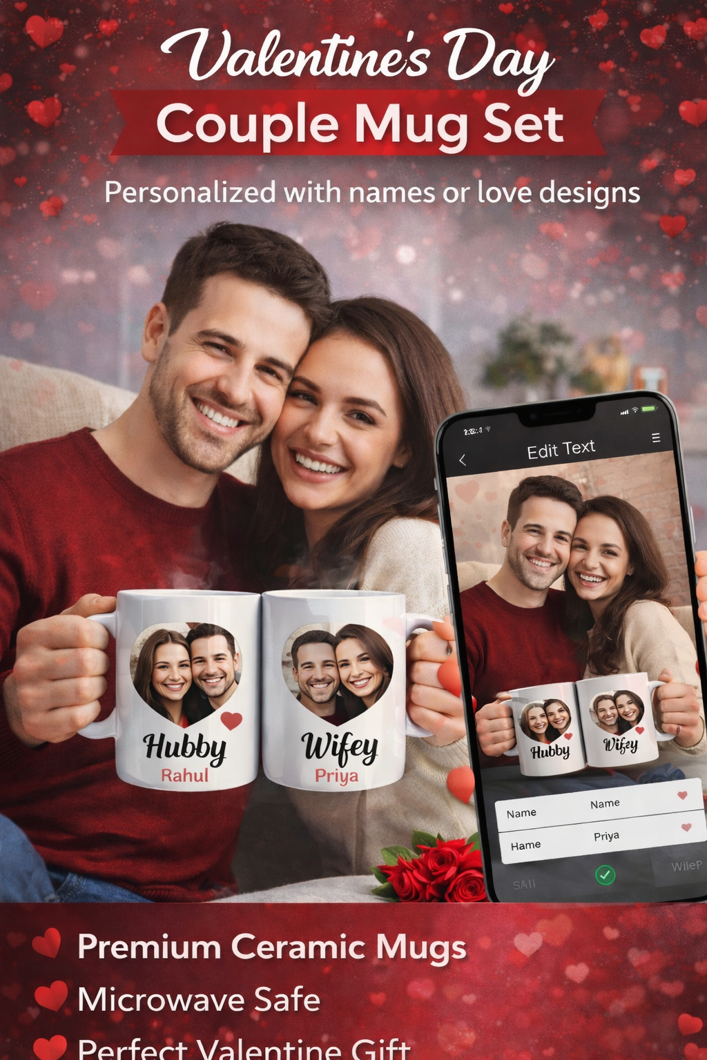 Valentine’s Day Couple Mug Set ❤️