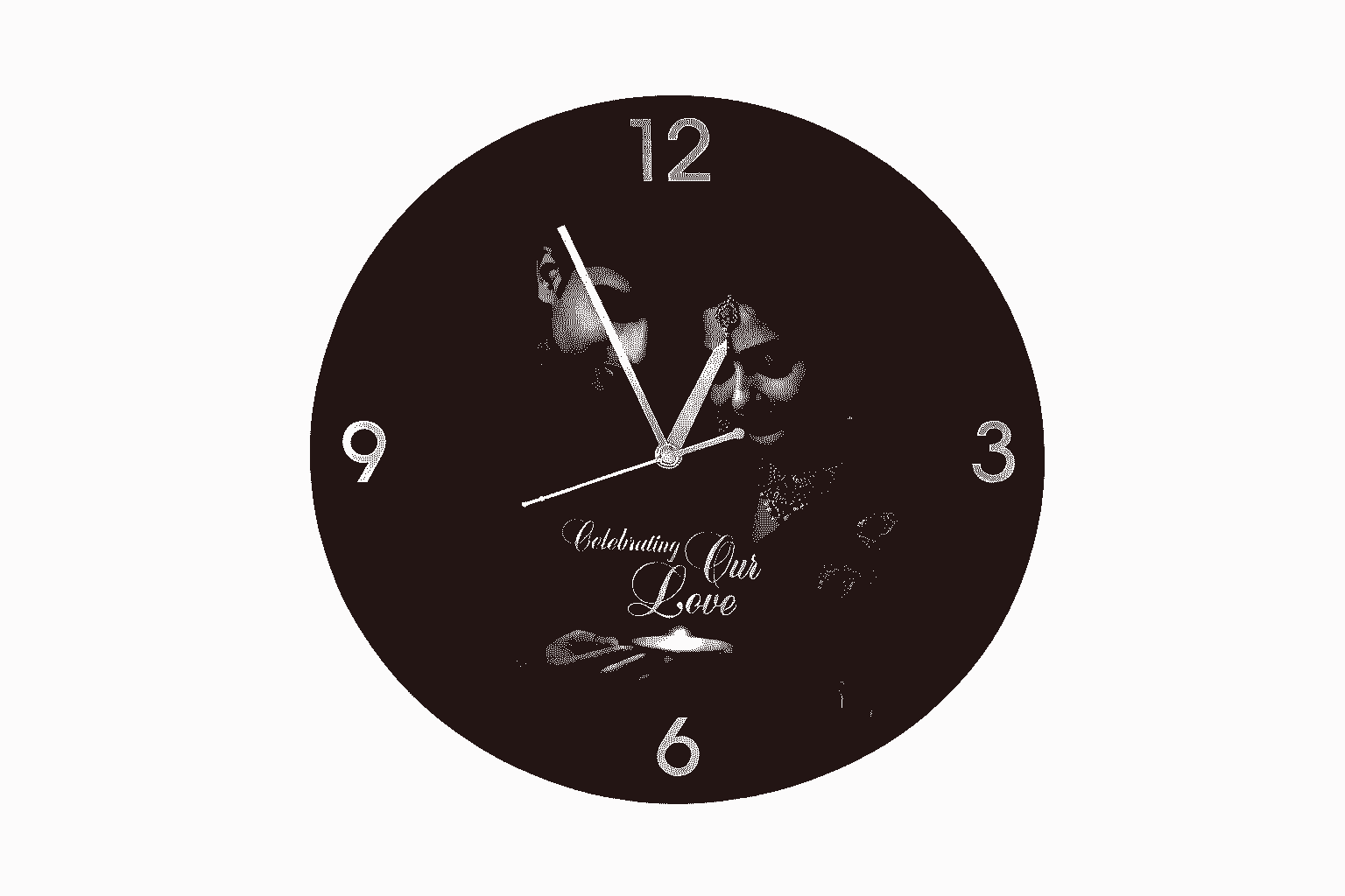 Personalized Couple Wall Clock – Custom Photo Acrylic Clock (12 × 12 Inch, Round)